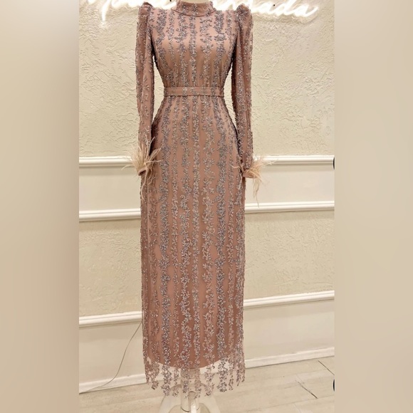 Formal Long Sleeve Evening Gown Dress - Picture 1 of 4
